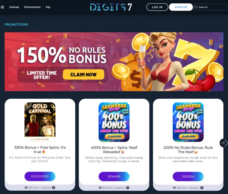 Digits 7 bonus codes