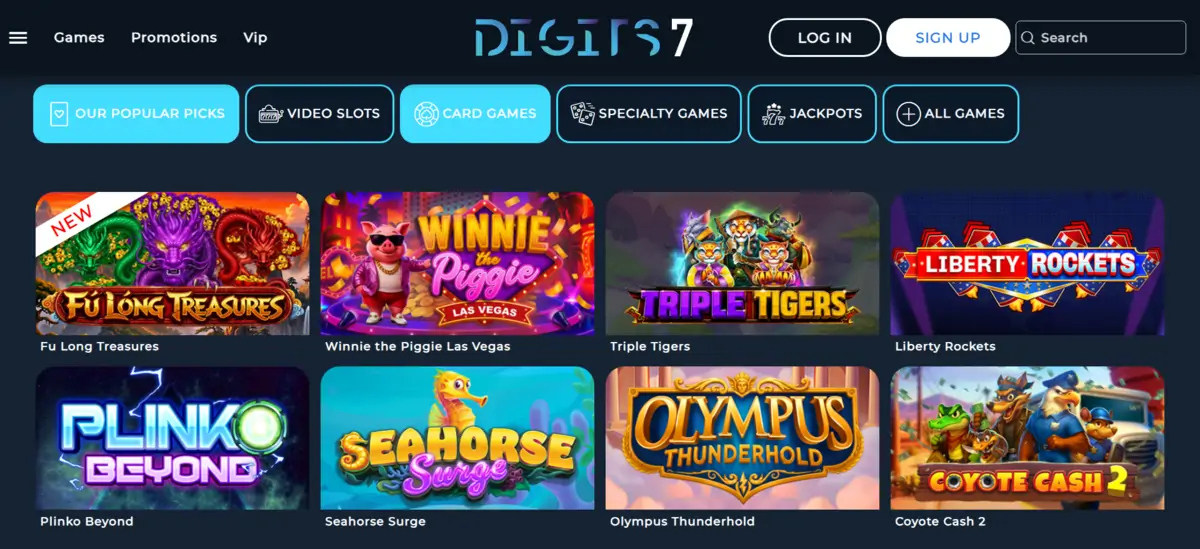 Digits 7 Casino bonus games
