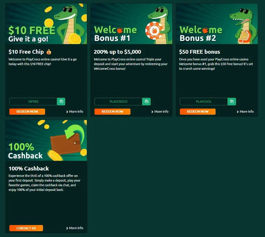 Playcroco bonuses