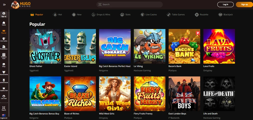 Hugo Casino games HugoCasino