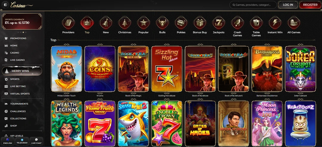 Casina Casino game lobby Casina online casino