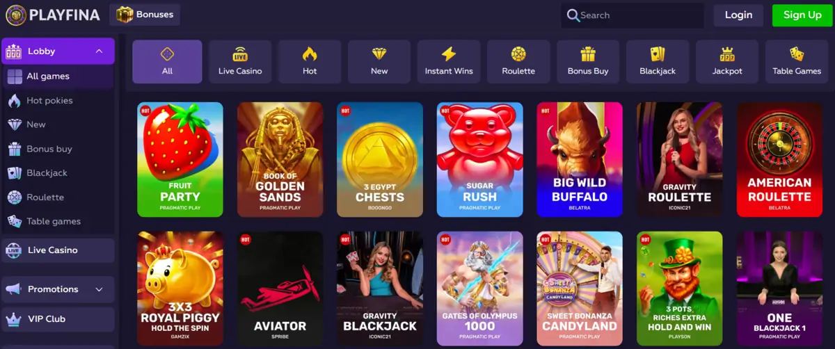 Playfina online casino